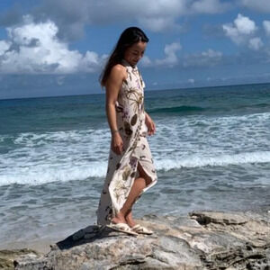 VINCE Halter Crepe Dress